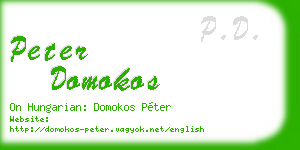 peter domokos business card